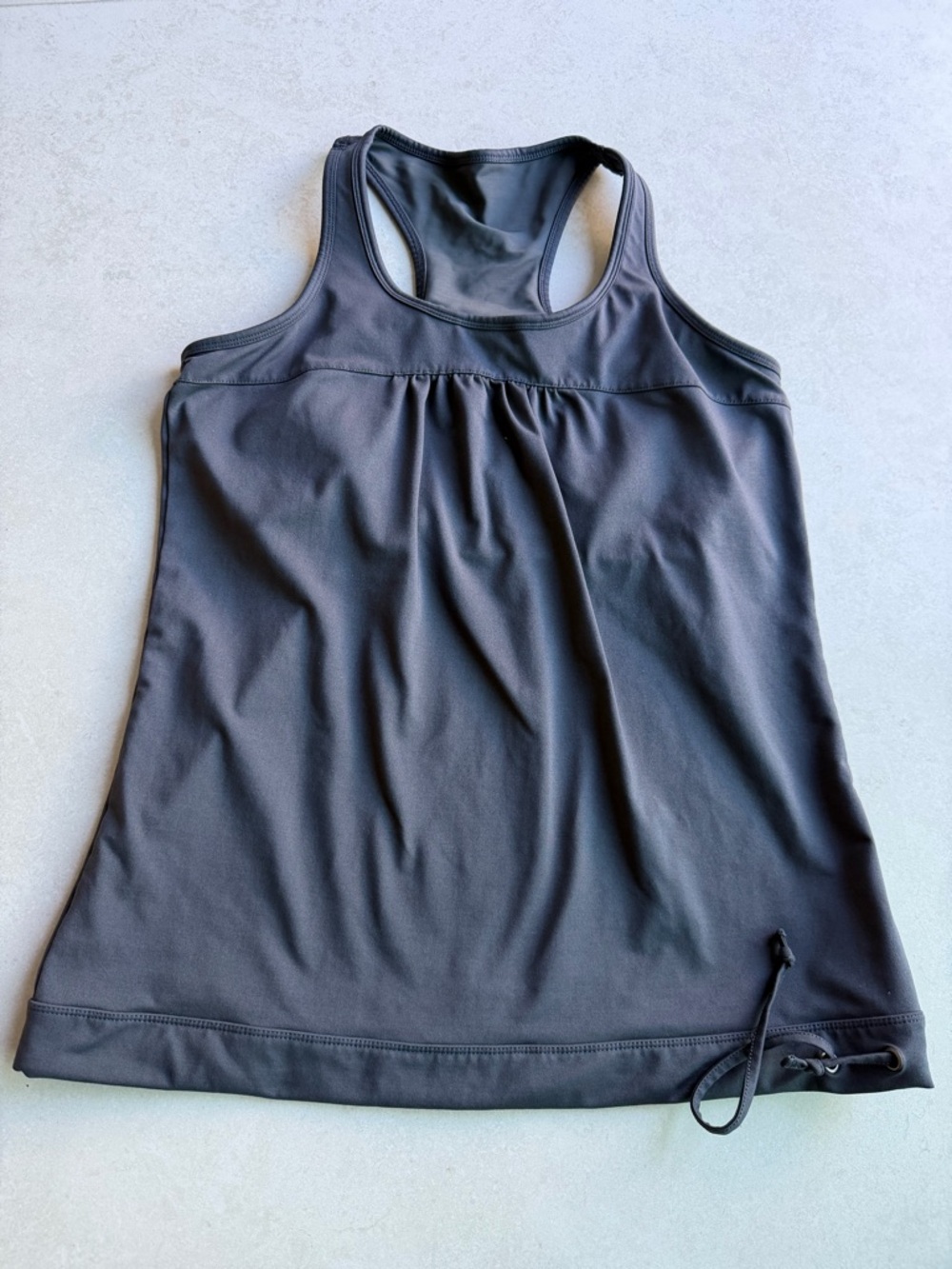 Athleta Black Racerback Drawcord Active Tank